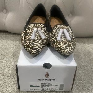 NWT hush puppies zebra calf tassel loafers sz 12